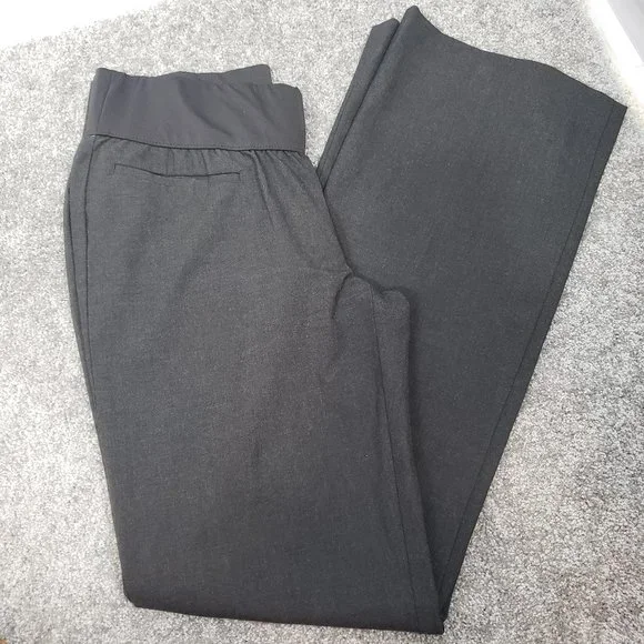 gap modern boot dress pants Gap Maternity 6L Charcoal Dark Gray Modern Boot Stretch Dress Pants Long /  A111